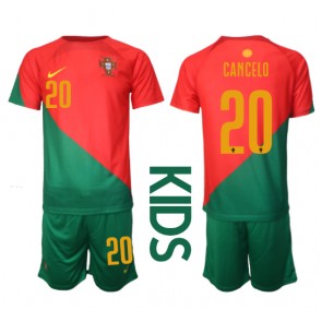 Portugal Joao Cancelo #20 Replika Babytøj Hjemmebanesæt Børn VM 2022 Kortærmet (+ Korte bukser)